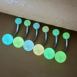 New Glow in the Dark Belly Button rings/ listing is a set of 3